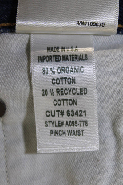 Agolde Unisex Dark Blue Cropped Straight High Rise Jeans Size 25
