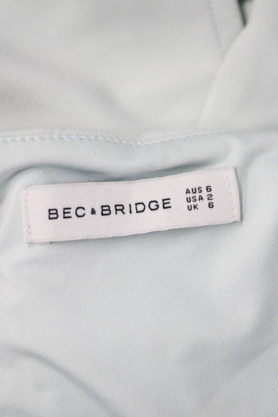Bec & Bridge Womens Bodycon Sheath Light Blue Knee Length Dress Size 2