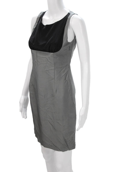 Rag & Bone Women Sheath Mini Dress Black Silk Round Neck Sleeveless Zip Size 2