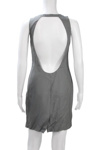 Rag & Bone Women Sheath Mini Dress Black Silk Round Neck Sleeveless Zip Size 2