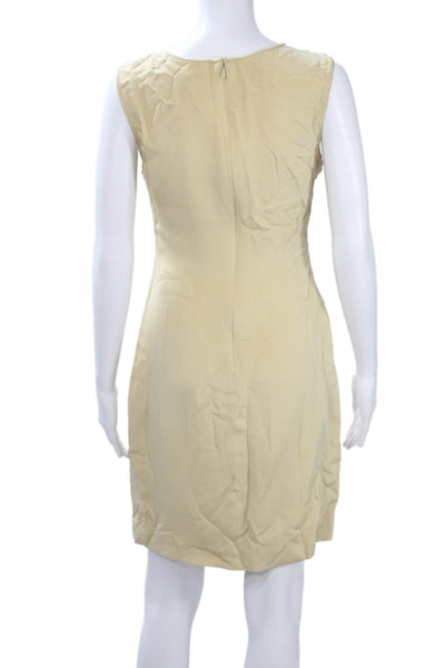 Pamela Dennis Women Beige Silk Sheath Dress Size 6