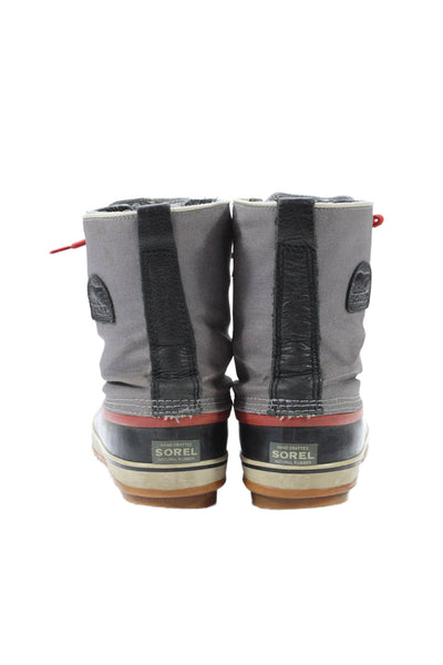 Sorel Mens Lace Up Waterproof Duck Ankle Boots Grey Black Size 10