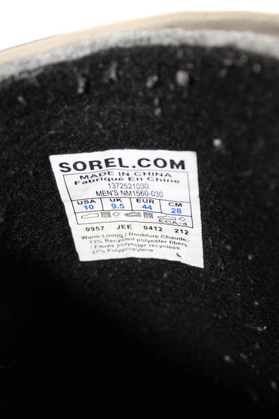 Sorel Mens Lace Up Waterproof Duck Ankle Boots Grey Black Size 10