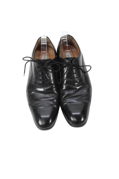 Steve Madden Mens Leather Lace Up Scope Oxford Dress Shoes Black Size 10