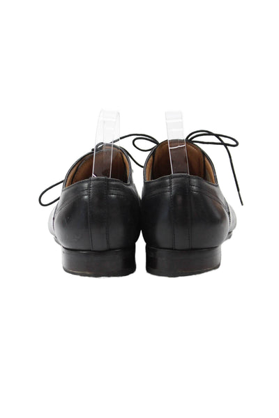 Steve Madden Mens Leather Lace Up Scope Oxford Dress Shoes Black Size 10