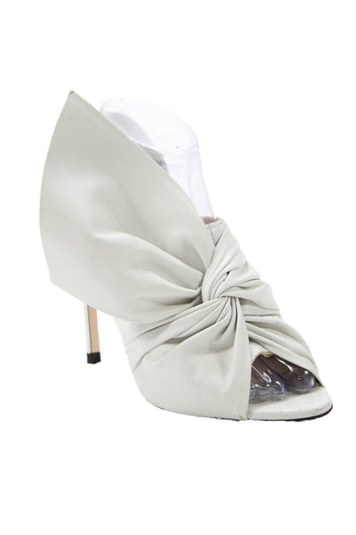 Zara Basic Womens Bow Detail Slingback Stiletto High Heels Cream Size 7