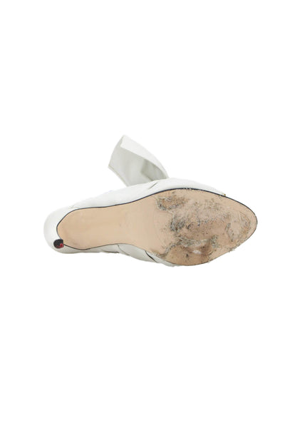 Zara Basic Womens Bow Detail Slingback Stiletto High Heels Cream Size 7