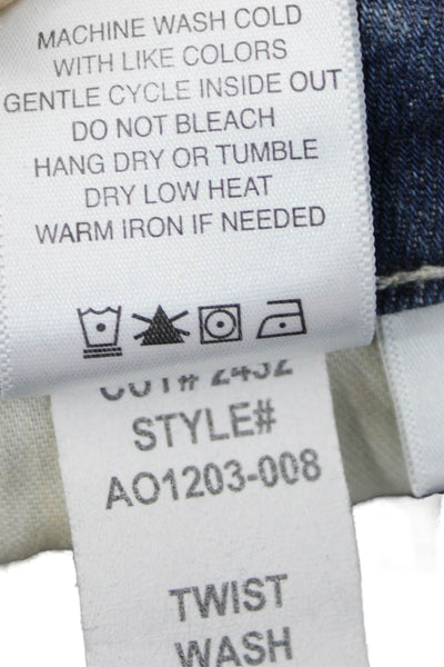 Amo Womens Ankle Cropped Dark Blue Mid Rise Jeans Size 29