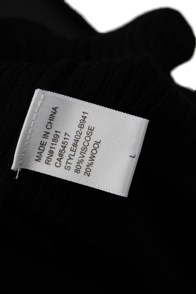 Bailey 44 Women Sleeveless Mock Neck Tunic Tank Black Cotton Size L