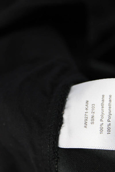 ATM Unisex Black Jogger Pants Button Closure 100% Polyurethane Solid Size M