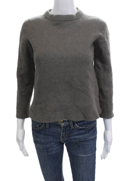 The Row Unisex Dark Gray Wool Crewneck Pullover Sweater 3/4 Sleeve Size S