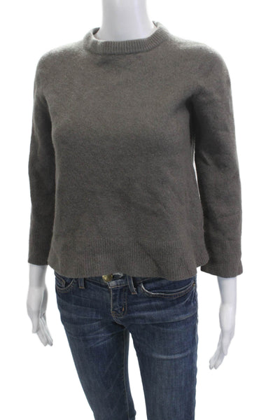 The Row Unisex Dark Gray Wool Crewneck Pullover Sweater 3/4 Sleeve Size S