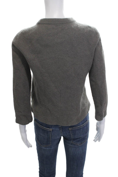 The Row Unisex Dark Gray Wool Crewneck Pullover Sweater 3/4 Sleeve Size S