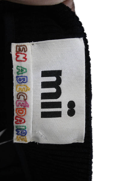 Mii Womens Cropped Black Cotton Pants Button Size XS