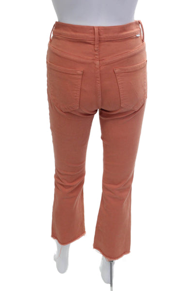 Mother Womens Cropped Ankle Pants Orange Mid-Rise 60% Cupro Size 27