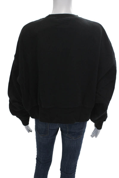 Nike Womens Pullover Sweatshirt Black Cotton Crew Neck Long Sleeve Size S