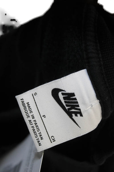 Nike Womens Pullover Sweatshirt Black Cotton Crew Neck Long Sleeve Size S