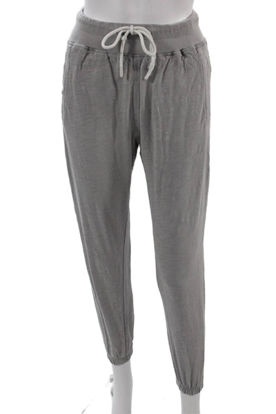 Leallo Women Jogger Sweatpants Gray Drawstring 100% Cotton Size XS