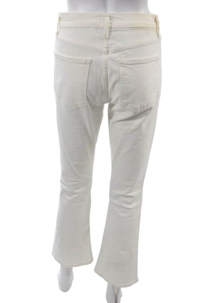 Citizens of Humanity Womens Cropped Straight White Jeans Mid Rise Size 25