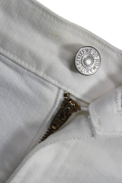 Citizens of Humanity Womens Cropped Straight White Jeans Mid Rise Size 25