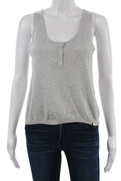 One Grey Day Women Basic Gray Sleeveless Round Neck Tank Size XS