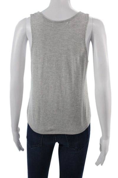 One Grey Day Women Basic Gray Sleeveless Round Neck Tank Size XS