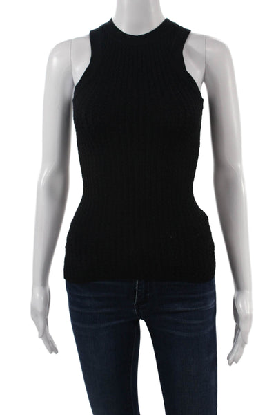 We Wore What Womens Basic High Neck Sleeveless Tank Black Size XS