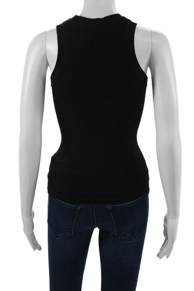 We Wore What Womens Basic High Neck Sleeveless Tank Black Size XS
