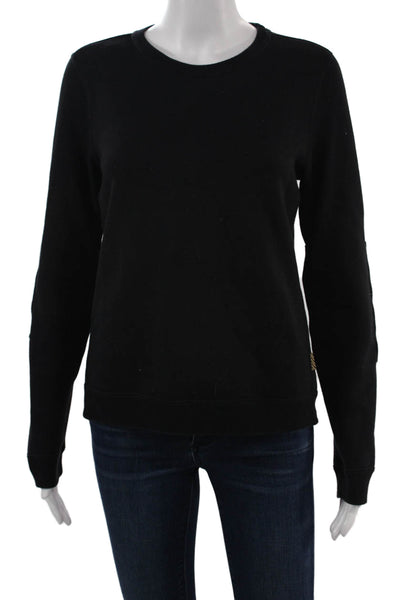 Billy Reid Unisex Pullover Sweatshirts Black Crew Neck Long Sleeve Size S