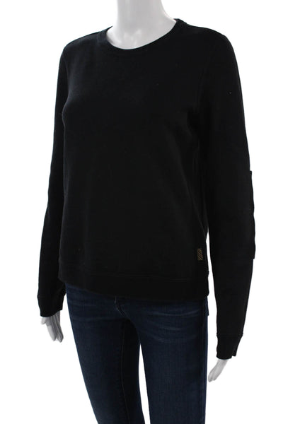 Billy Reid Unisex Pullover Sweatshirts Black Crew Neck Long Sleeve Size S