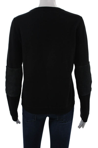 Billy Reid Unisex Pullover Sweatshirts Black Crew Neck Long Sleeve Size S