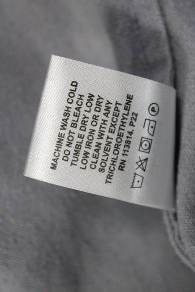 Billy Reid Womens Kaftan Gray Silk V Neck Short Sleeve Size XS