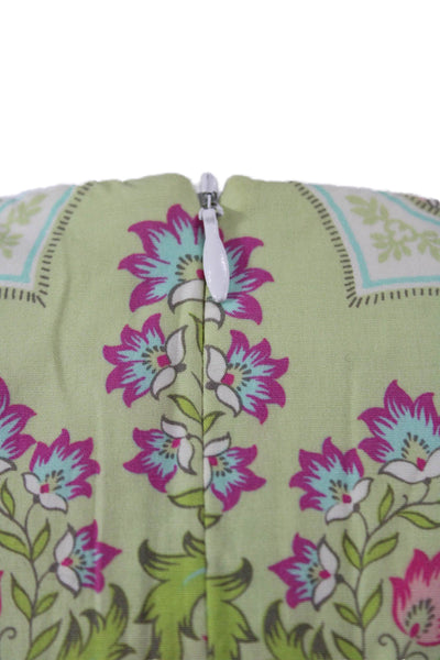 Shoshanna Women Green Paisley Shift Dress Sleeveless Short Cotton Size 4