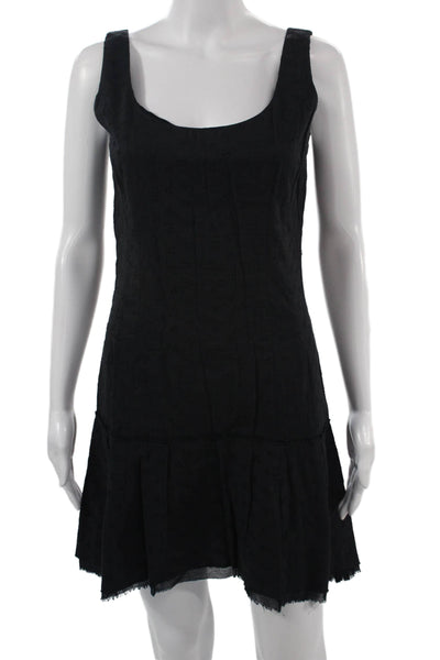 Scoop Women Tank Mini Dress Black Square Neck 100% Cotton Size M