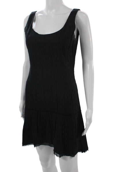 Scoop Women Tank Mini Dress Black Square Neck 100% Cotton Size M