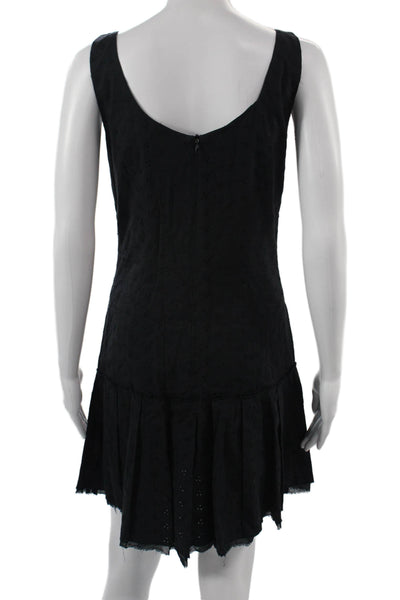 Scoop Women Tank Mini Dress Black Square Neck 100% Cotton Size M