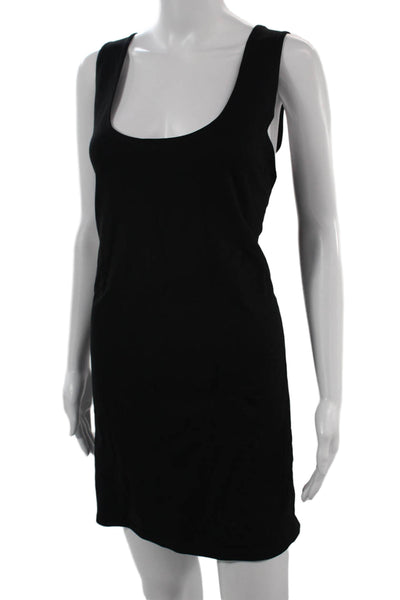 Zara Womens Mini Tank Dress Black Polyester Sleeveless Round Neck Size L