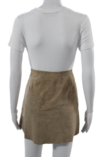 Vent Couvert Womens Mini A-Line Skirt Tan Polyester Rayon Size 40