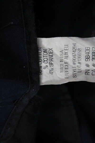 Theory Unisex Chino Shorts Dark Blue Button Cotton Stretch Size 10