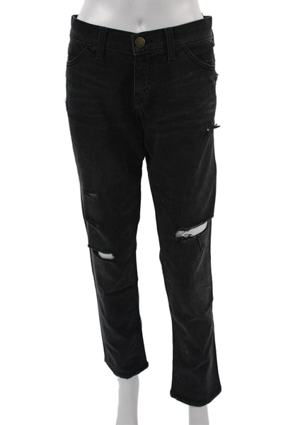 Current/Elliott Unisex Black Skinny Cropped Jeans Button Fly Size 29