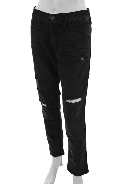 Current/Elliott Unisex Black Skinny Cropped Jeans Button Fly Size 29