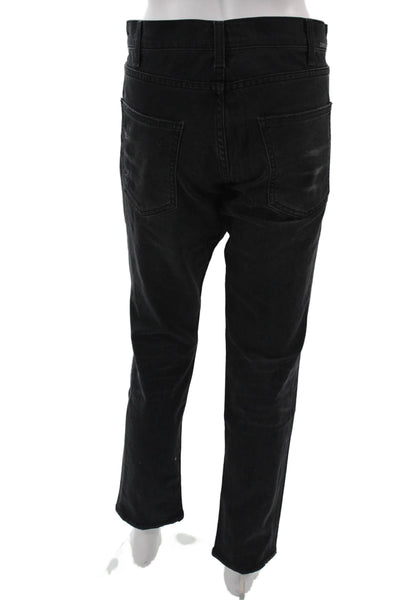 Current/Elliott Unisex Black Skinny Cropped Jeans Button Fly Size 29