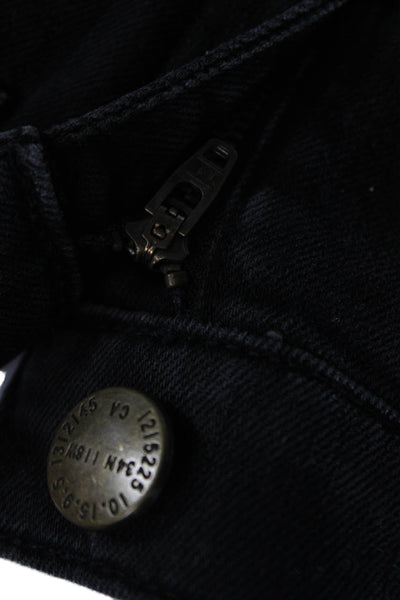 Current/Elliott Unisex Black Skinny Cropped Jeans Button Fly Size 29