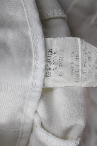 Theory Unisex Chino Shorts White Button Cotton Spandex Size 12