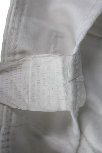Theory Unisex Chino Shorts White Button Cotton Spandex Size 12