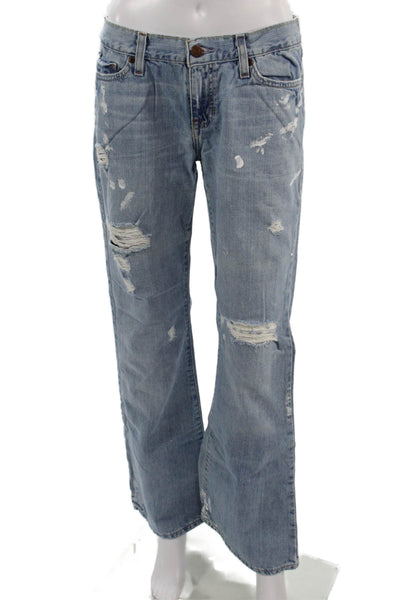 Abercrombie & Fitch Unisex Boyfriend Straight Light Blue Jeans Low Rise Size 6