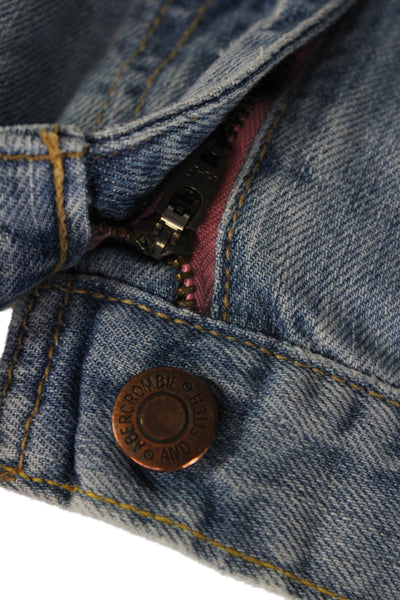 Abercrombie & Fitch Unisex Boyfriend Straight Light Blue Jeans Low Rise Size 6