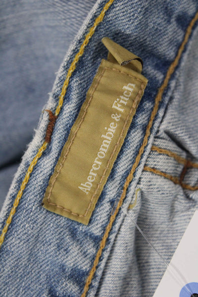 Abercrombie & Fitch Unisex Boyfriend Straight Light Blue Jeans Low Rise Size 6