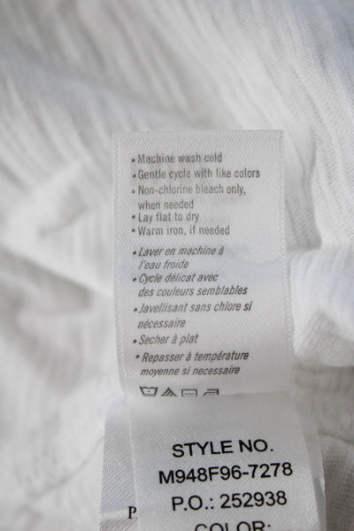 Paige Mens Button-Down Cotton Collared Short Sleeve White Shirt Size L
