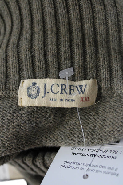 J Crew Mens Brown Cotton Mock Neck Pullover Sweater Long Sleeve Size 2XL